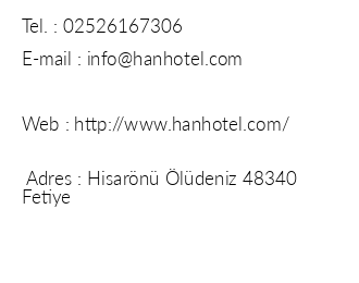 Han Deluxe Hotel iletiim bilgileri